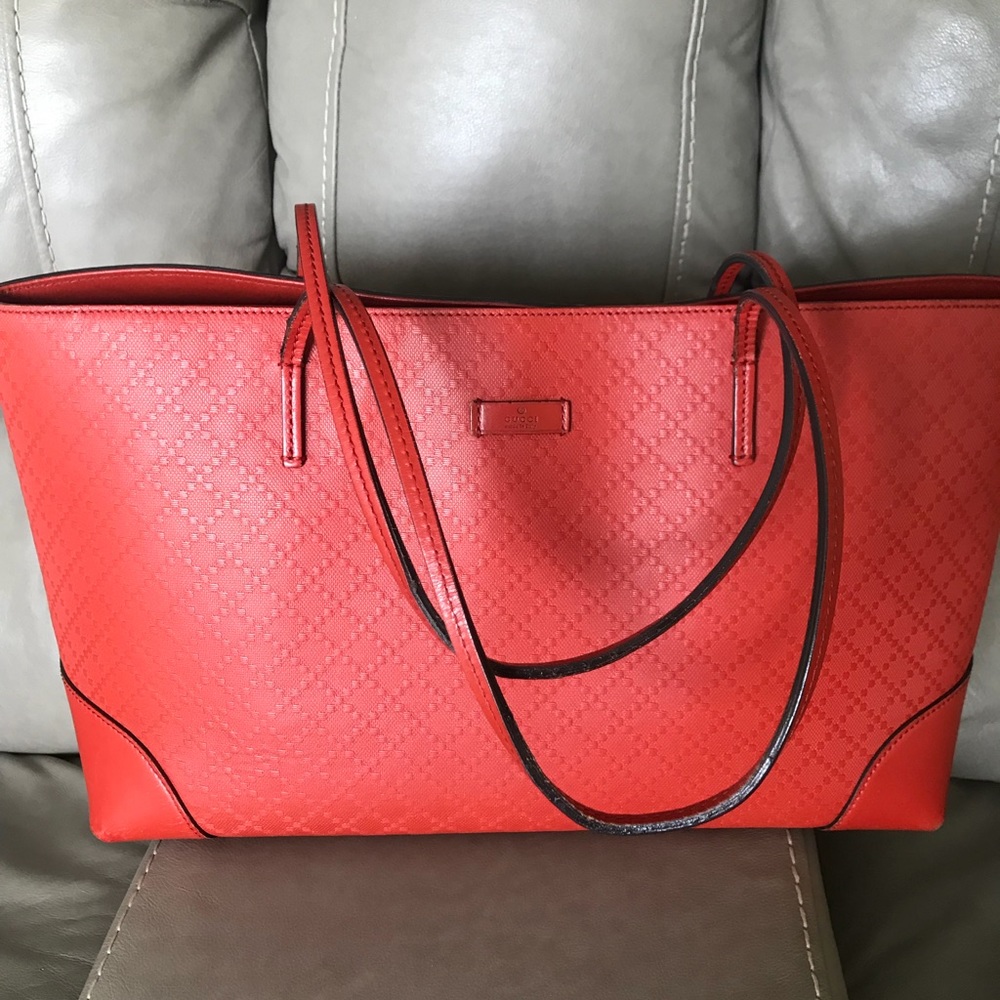 💯 authentic Gucci tote bag blood orange